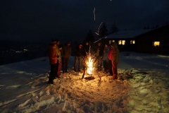 prasselndes Winterfeuer in der Rhön